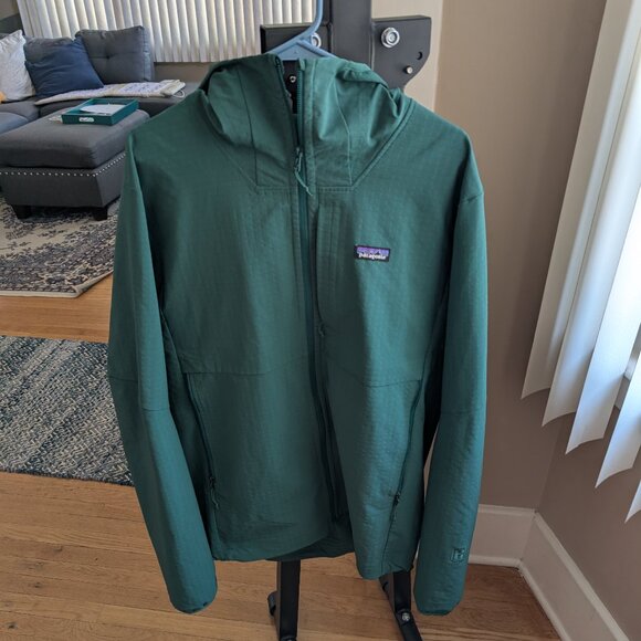 Patagonia Men's R1® TechFace Fleece Hoody XL Conifer Green - Picture 1 of 8